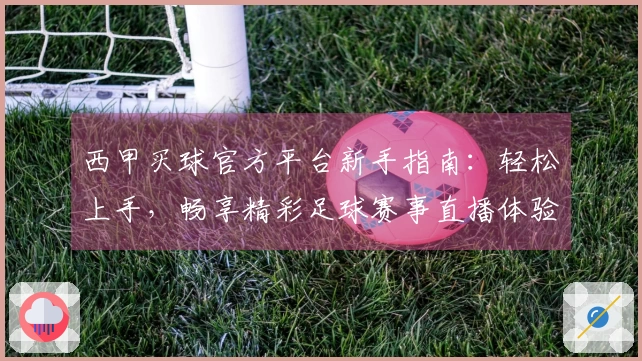 西甲买球官方平台新手指南：轻松上手，畅享精彩足球赛事直播体验